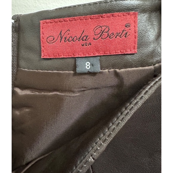 Brown Leather Skirt Size 8 - Picture 5 of 6
